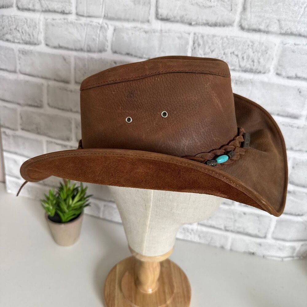 Bullhide Royston Leather Cowgirl Hat Brown Size XL - Picture 5 of 10